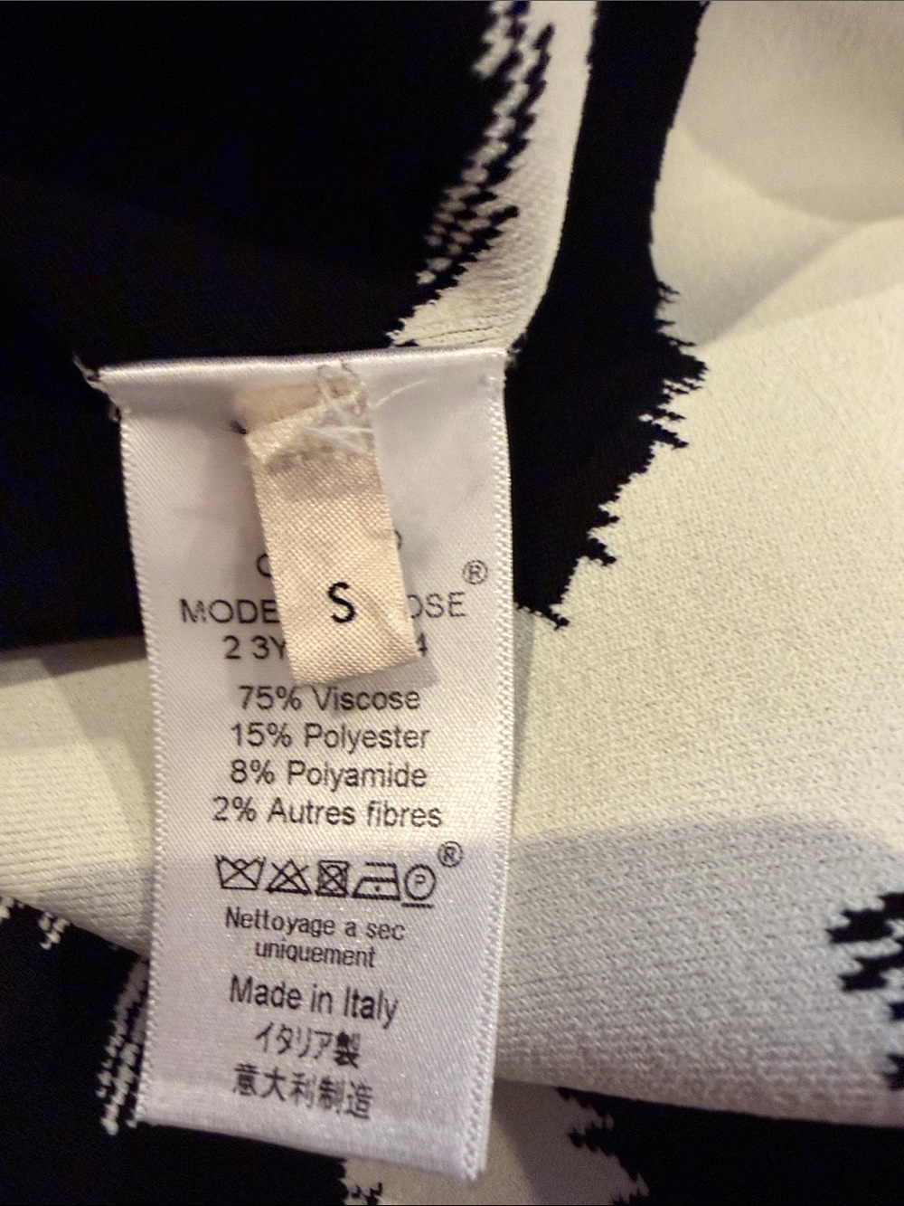 Celine Runway Black and Cream Abstract Brushstroke Tank Dress/Top - Picture 13 of 16